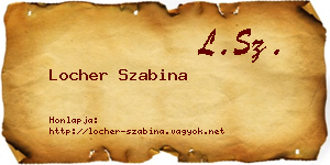 Locher Szabina névjegykártya